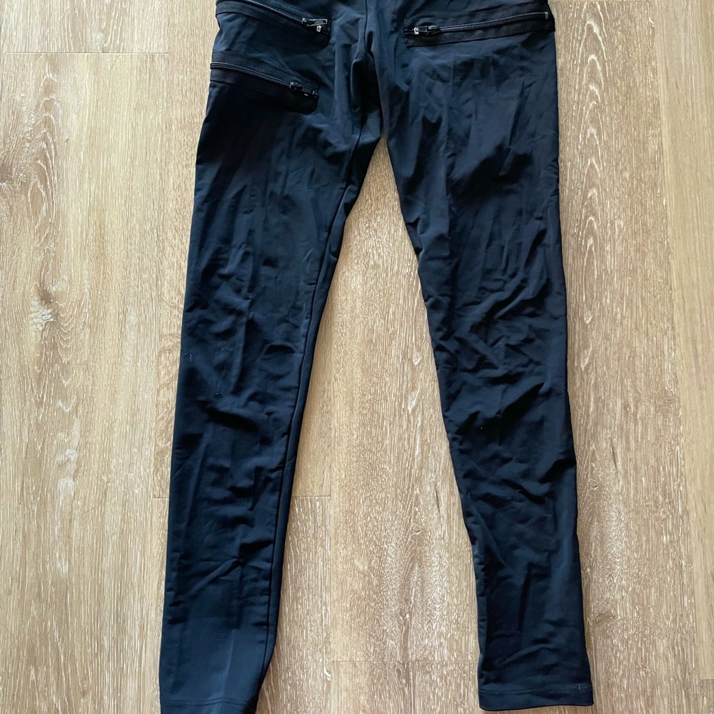 LNA black leggings with zippers